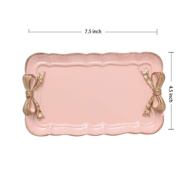Vintage dekorativ bricka handduksbricka förvaringsbricka (rosa)