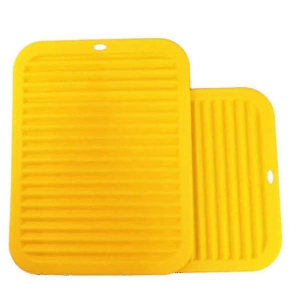 Silikonmatta Set Bordstablett, Grytunderlägg, Kit Bordsmatta - , (set med 2 Gula)