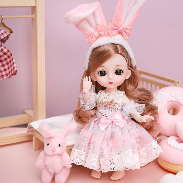 D-16cm prinsesse pigedukker legetøj mini trompet markedsbod bulk wh