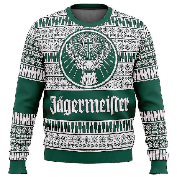 2024 Bebetter Jagermeister Julegenser Pullover Herre 3D Sweatshirt Topper Høst & Vinterklær A 3 3 3XL