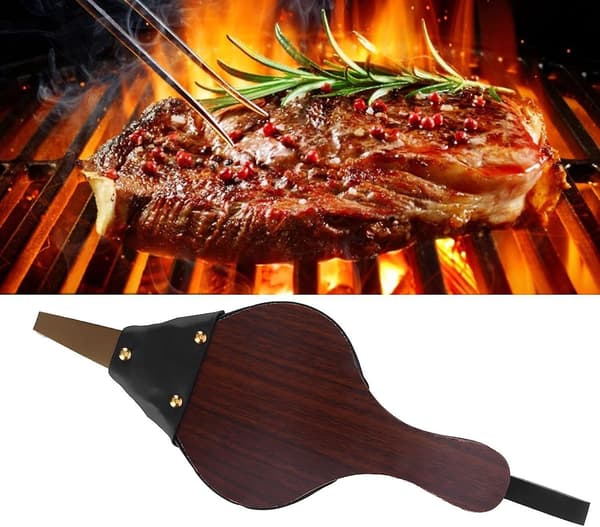 BBQ Eldblåsare Manuell 30,5 cm Träbälg Luftpump Kompatibel med Utomhusmatlagning, Eldstad, Camping och Grilltillbehör