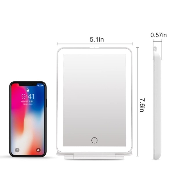 Makeup Mirror with Lights, Portable Makeup Mirror, Folding
