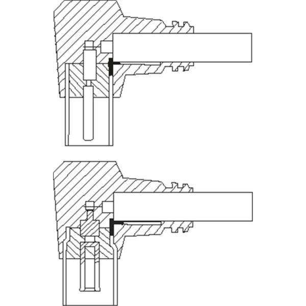 Vinklet antennekabel (<70 dB), dobbelt skjermet
