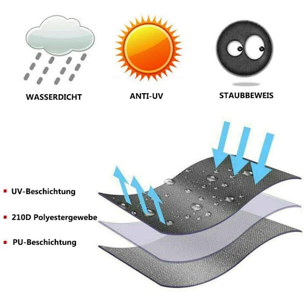 Skyddande överdrag för trädgårdsmöbler, vattentätt och dammsäkert, för hängstol i trädgården B×L: 115×190cm