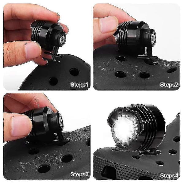 Crocodile Shaped Plastic Headlamp, Fun Shoe Accessory, Running and Camping, USB Charging FQ black
