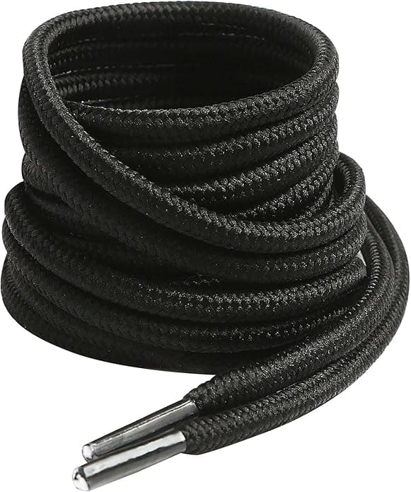 For Round Shoelaces, 4mm (5/32 inch) Work Boot and Hiking Boot Laces