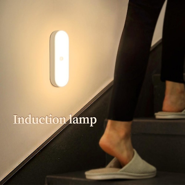 USB-oppladbare under-skaplys med smart bevegelsessensor, LED-dimbar nattlys for kjøkken, skap, garderobe, trapper