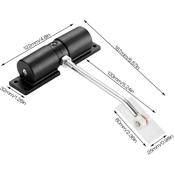 Automatic Door Closer, Spring Door Closer, Adjustable Zinc Alloy Self Closing for Saloon or Commercial Control Up to 40kg