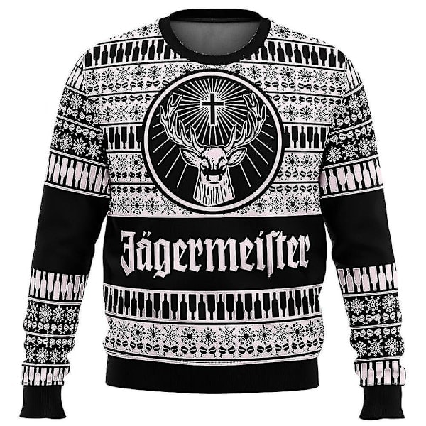 2024 Bebetter Jagermeister Stygg Julegenser Pullover Herre 3D Sweatshirt Topper Høst- og vinterklær A 1 1 S