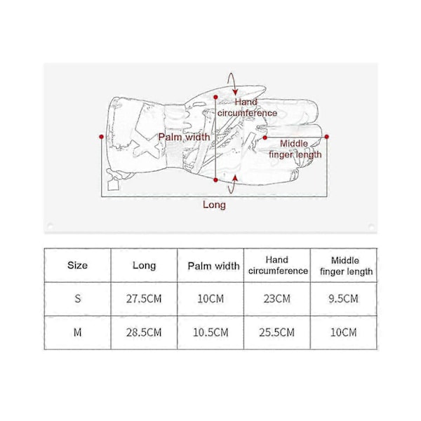 Skidhandskar för Män och Kvinnor Vinter Varma Tjocka Vuxna Utomhus Bergsklättring S-2xl