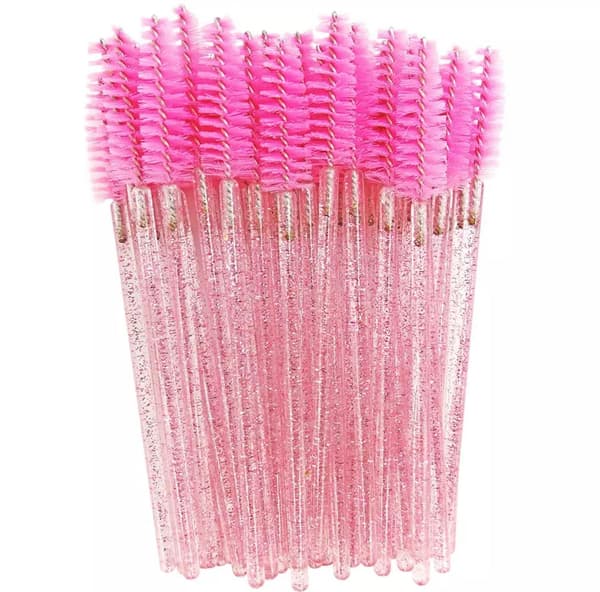 10-pack ögonfransborstar, fransborste, mascaraborste pink Ljusrosa