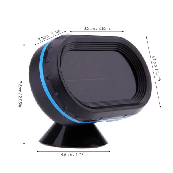12V Digitaalinen Auton Lämpömittari Volttimittari Kello Hälytysmonitori, Kello
