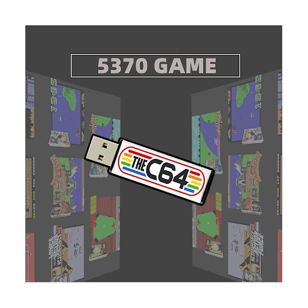 USB-minne för C64 Mini Retro spelkonsol Plug and Play USB-minne U-disk speldisk med 5370 spel