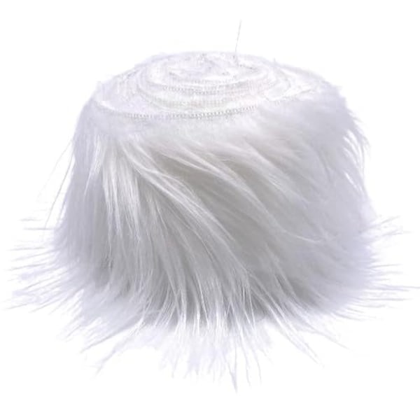 Långhårigt och fluffigt fuskpälstyg, förklippta remsor av fuskpäls, fluffiga pälsrullar, DIY fuskpälsremsor