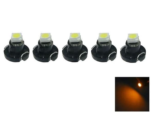 T4.2 T4 Neo Wedge 5-pack med Gul LED-chip instrumentbelysning 1 Gul-Orange 5-pack