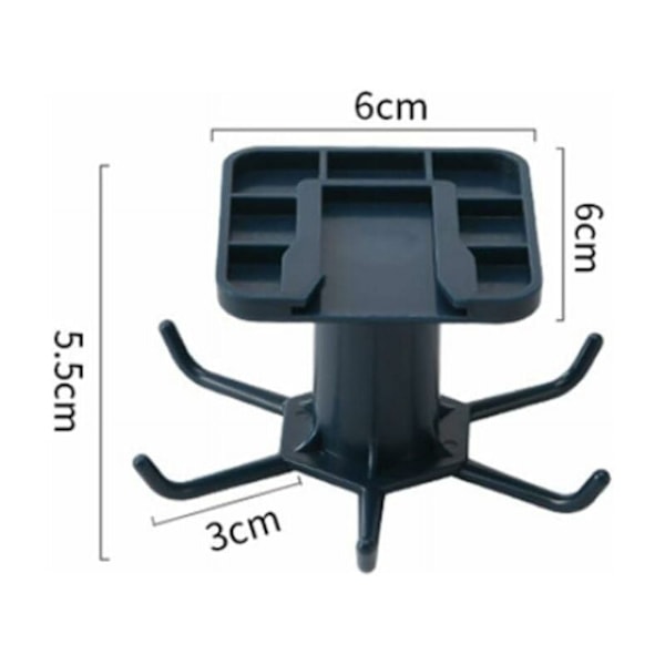 360° roterbart köksredskapshållarset med 1, köksredskapshållare med 6 krokar, förvaringsställ utan borrning, för kök/badrum/garderob (svart), Fonepro