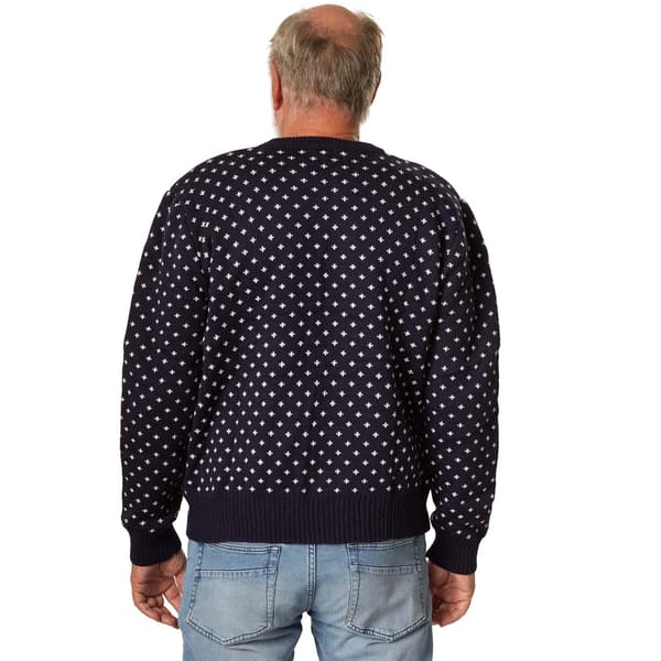 Stickad tröja med vintermotiv, blå-vit blå xl