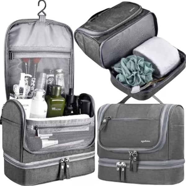 Makeup Bag Grå - Sminkväska / Necessär / Toalettväska