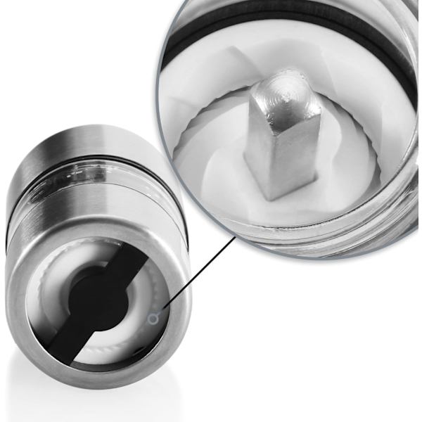 2 Mini Salt- og Peberkværne i Rustfrit Stål med Keramisk Kværn