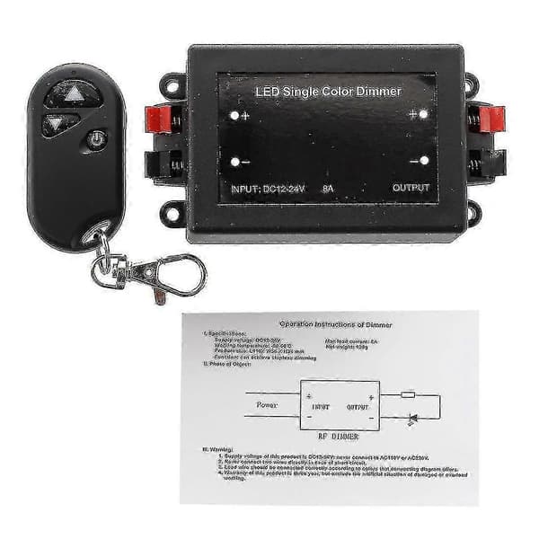 12V Enkel LED Dimmer + RF Fjernkontroll
