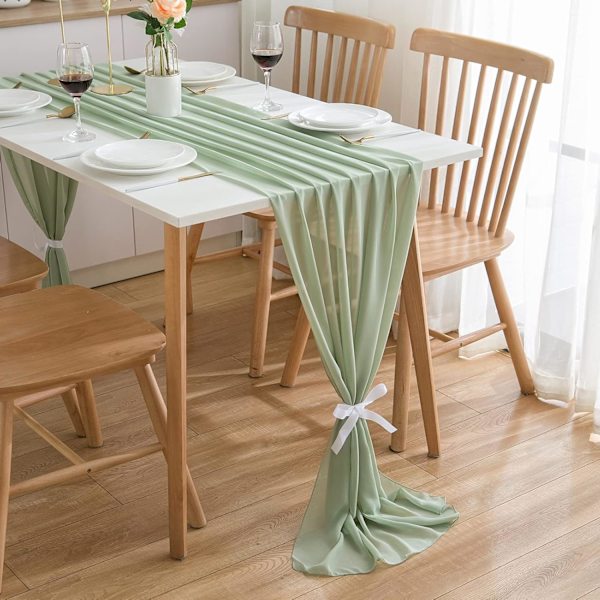 Chiffon bordløper, bryllupsborddekorasjon, bursdagsdekorasjon