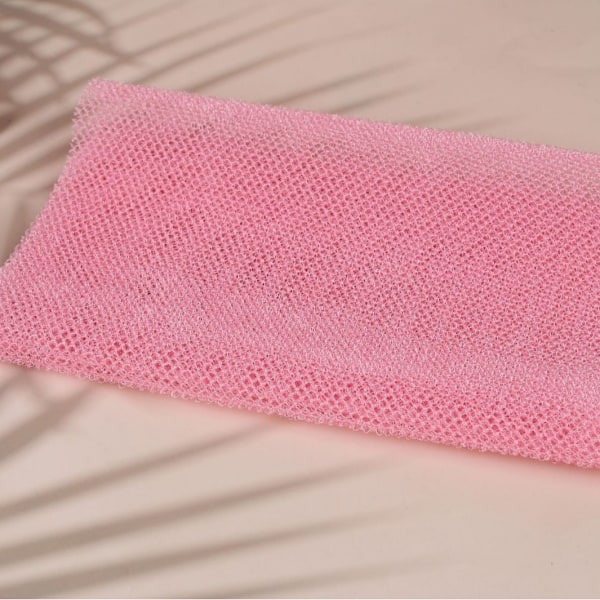 2-pakning nettsvamp, badeskrubb for mykere hud Rosa