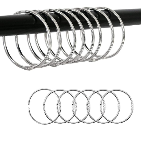 Öppningsbara gardinringar / duschdraperiringar 30 st Silver 60 mm