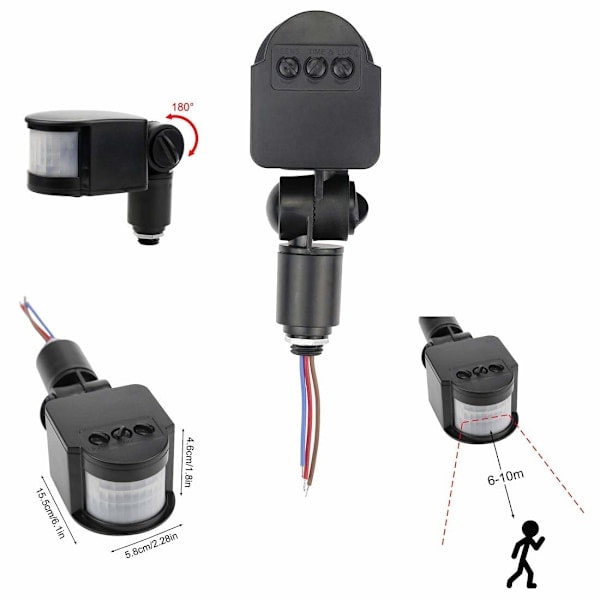 Utomhus PIR DC 12V Automatisk Infraröd PIR Rörelsesensor