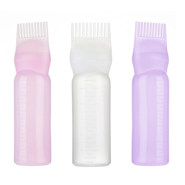 3-pack Applikatorflaska för Hårfärgningskam, Hårfärgningsborsteflaska