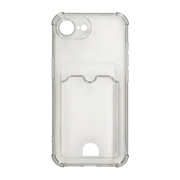 Compatible with iPhone 16e Mobile Case Shockproof with Card Holder - Black black Svart