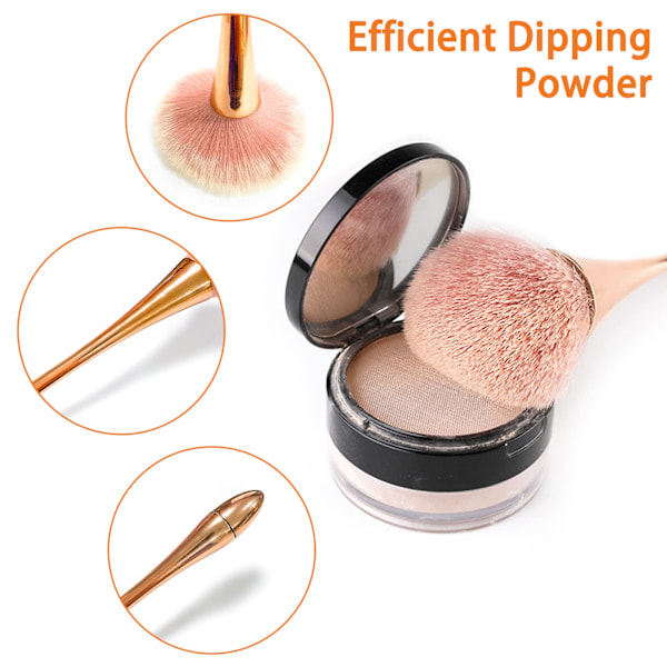 Stor Mineralpuderborste, Mjuk Fluffig Foundationborste, Professionell Puderborste och Rougeborste för Daglig Makeup (Roséguld)
