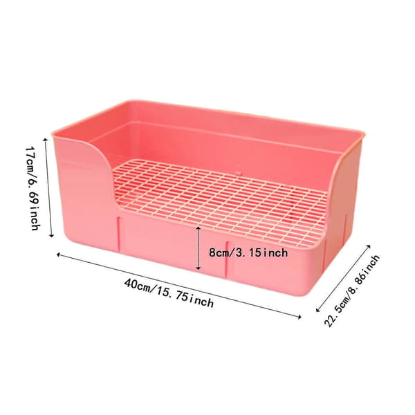 Kanintoalett, rektangulær, for kjæledyr Pink