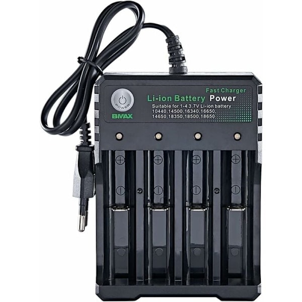 Universel Smart Batterioplader til 18650 18500 18350 17670 17500 16340 14500 10440 20700 21700 22650 26650 3.7V Li-Ion NI-MH - AAA AA. Oplader