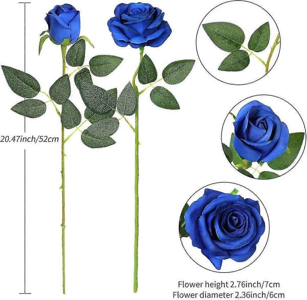 Kunstige silkeroser, kompatible med dekorasjoner Blue