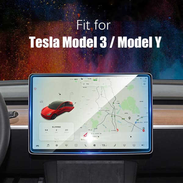 Screen Protector in Tempered Glass Compatible with Tesla Model 3 / Model Y