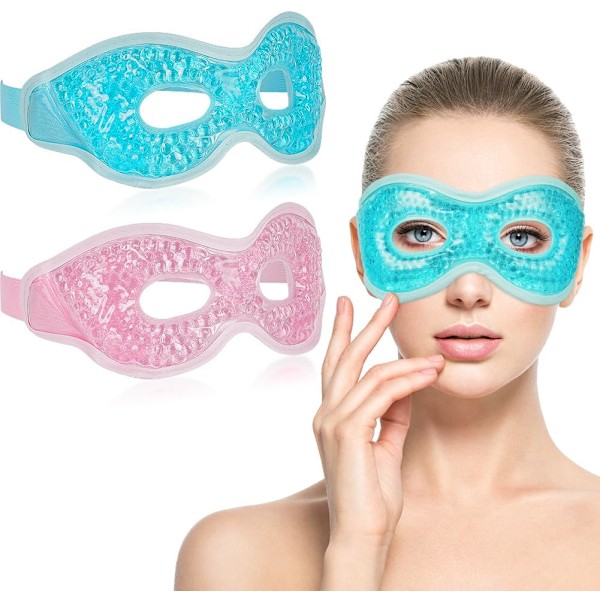 Kølende Øjenmasker, 2 stk. Gelperlemasker til Migrænelindring & Hævede Øjne 2PCS