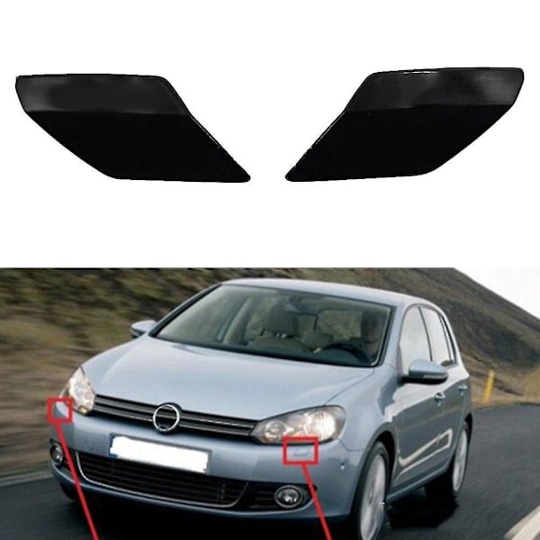 2 st Vänster + Höger Främre Stötfångare Strålkastarspolarmunstyckeslock för Golf VI 6 Mk6 5k0955109c
