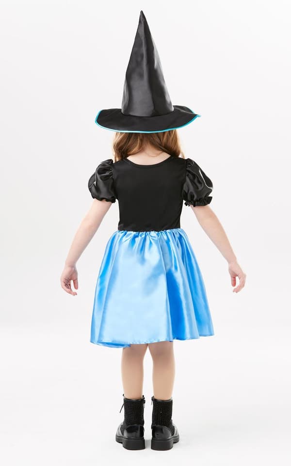 Häxklänning (7-8 år) halloweenklänning häxa 350