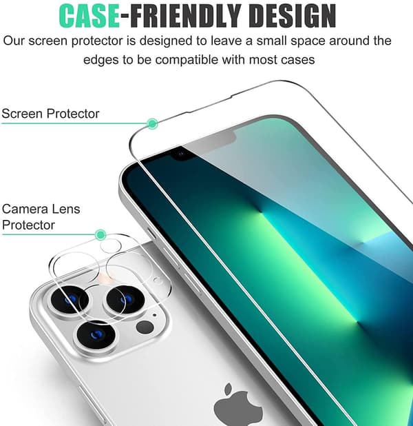 Kompatibel med iPhone 13 Pro [7-PACK] 6x Härdat glas + Lins + 1x Silikonskal Transparent Transparent iPhone 13 Pro