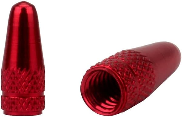 6 (røde) franske cykelventilhætter, støvhætter, navkapsler af aluminiumslegering, ventilhætter