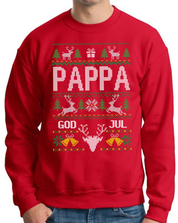 Pappa - Juljumper röd sweatshirt M m