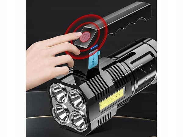 Kraftfuld 2-i-1 LED-campinglommelygte