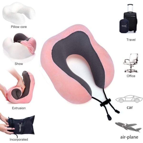 Matkapussi, paras memory foam -niskatyyny, pään tuki, pehmeä tyyny nukkumiseen ja lepoon,