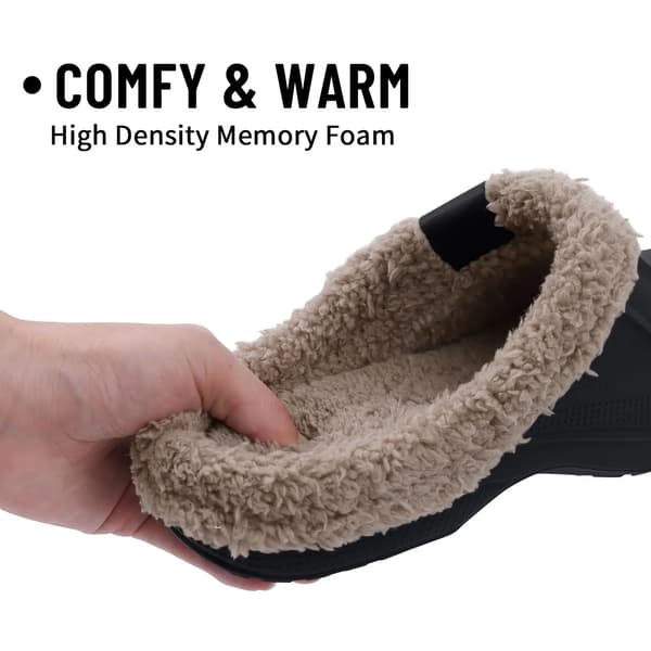 Eyriphy Herr Clogs Varma Innetofflor Halkfria Vattentäta Vintertofflor i Bomull med Fluffigt Foder för Män Grön Green 35-36(8.6-8.8 inch)