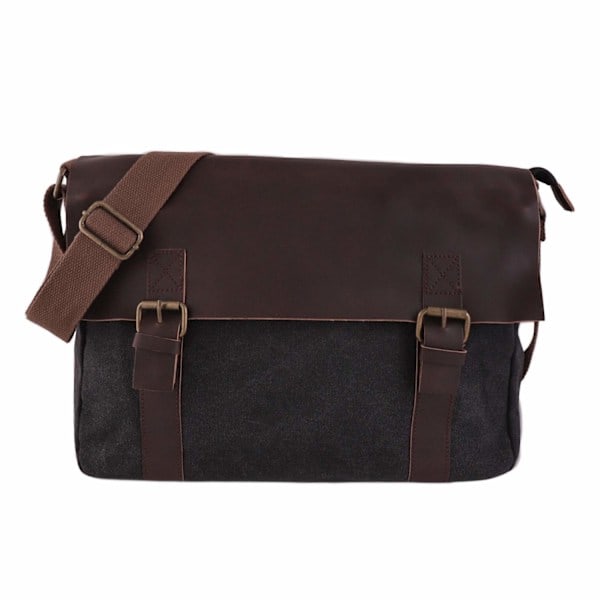 Canvas skuldertaske Sort Black one size