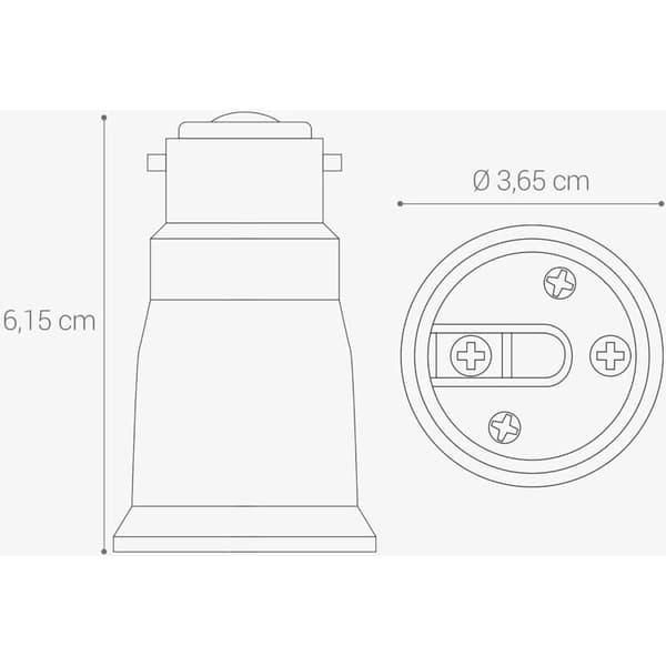 4x Sokkeladapter - B22 til E27 Sokkelomformer - Bajonettfatning Lampeholder Adapter for LED Halogenlampe