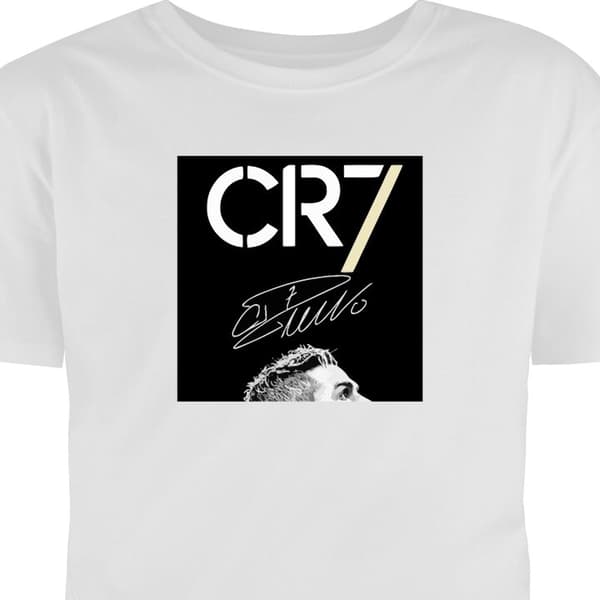 Barn T-shirt CR7 Ronaldo vit white 9-11 År