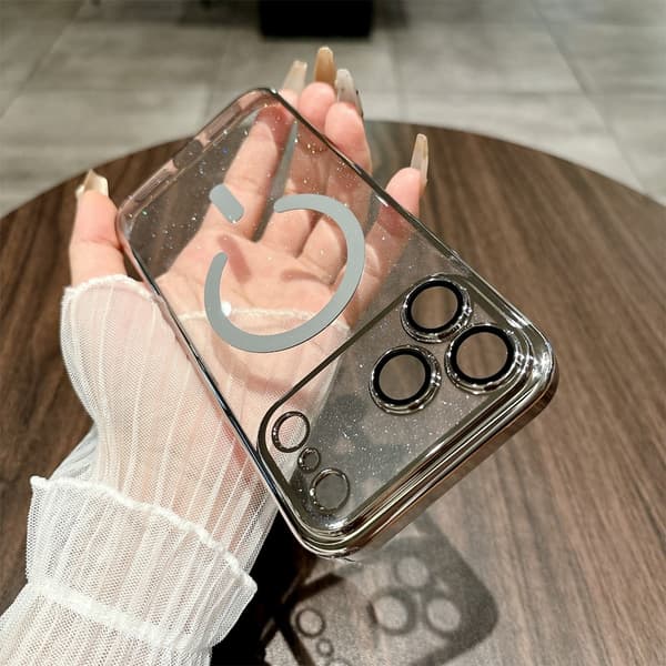 Kompatibelt med iPhone 17-deksel, transparent deksel (titaniumgrå iPhone 17)