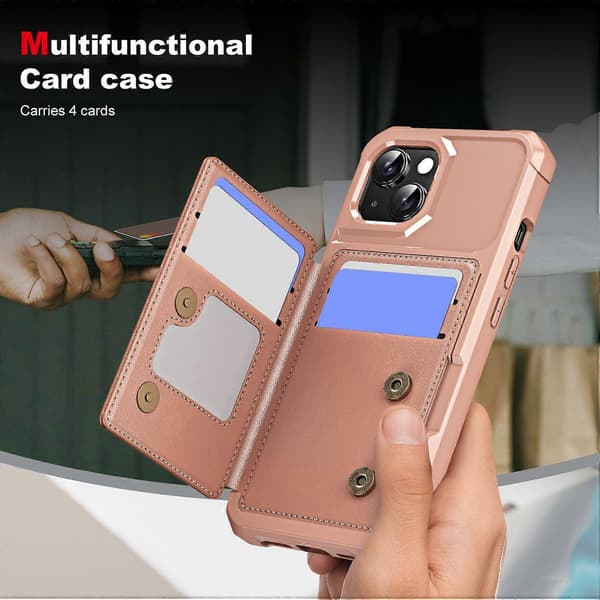 Horisontellt Flip Kortfack Läder Telefonfodral For iPhone 14