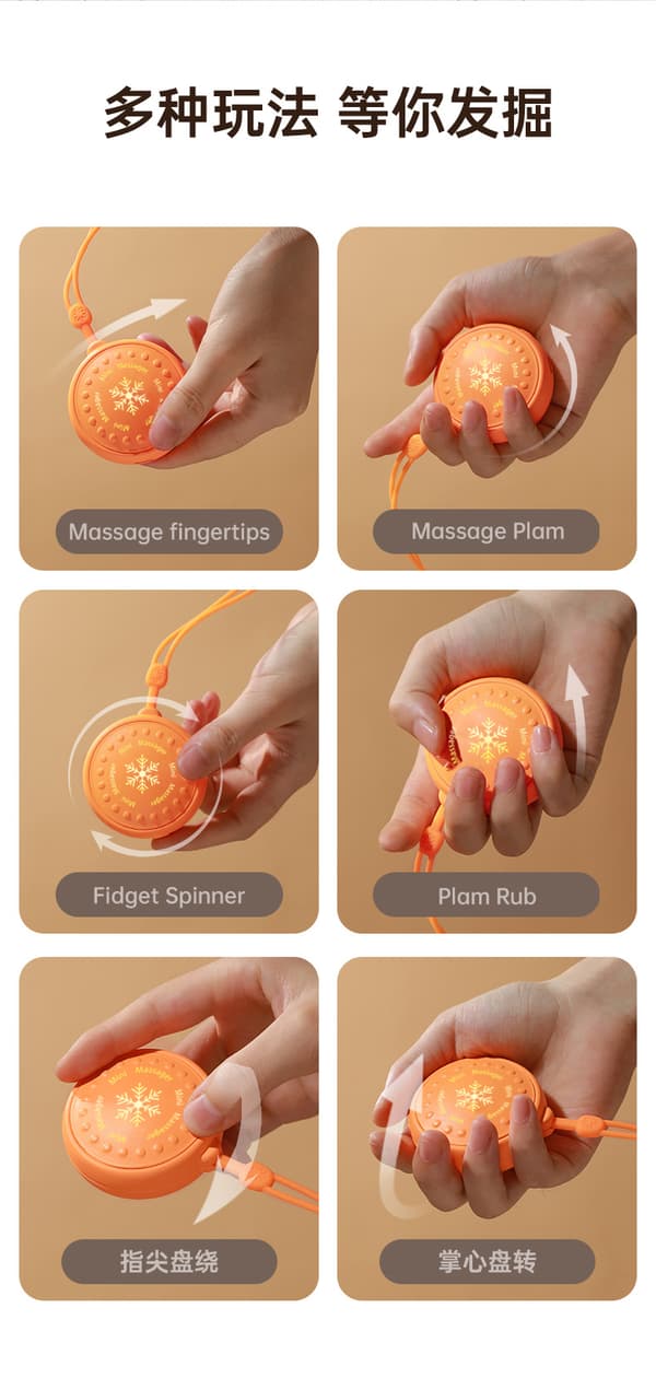 Bærbar Mini Vibrerende Massager - Håndleds Afslapning & Stresslindrende Massager grey